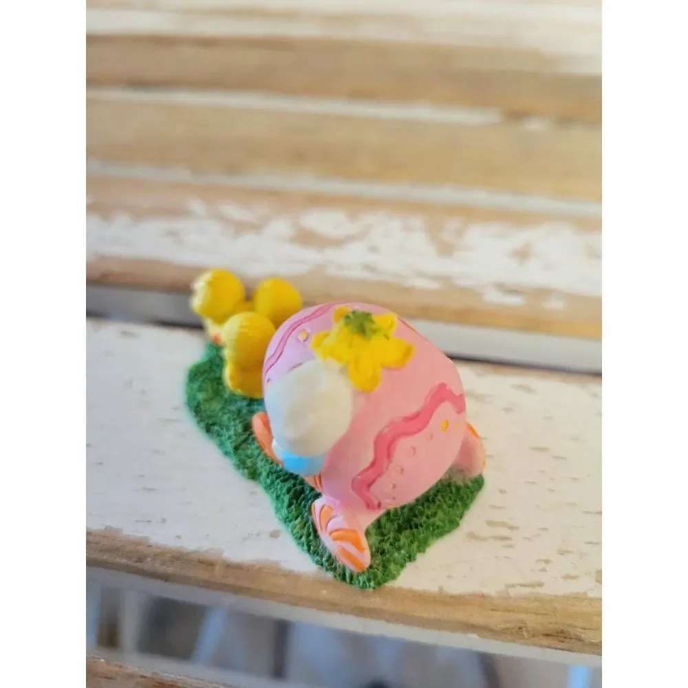 Enesco chicken Carriage bunny AS IS 1990‎ mini village spring decor